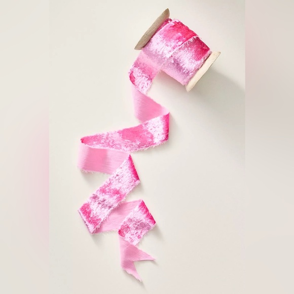 NWT Anthropologie 1.5” Velvet Ribbon in Pink - Picture 1 of 7